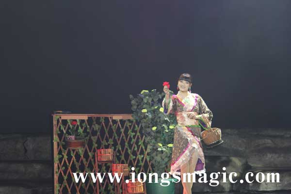 翁氏女魔術師 江秋薇為桂林上演魔術《蝶花》
